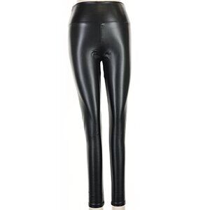 Booty Gal NWT Black Faux Leather Yoga leggings pants Size Small Women